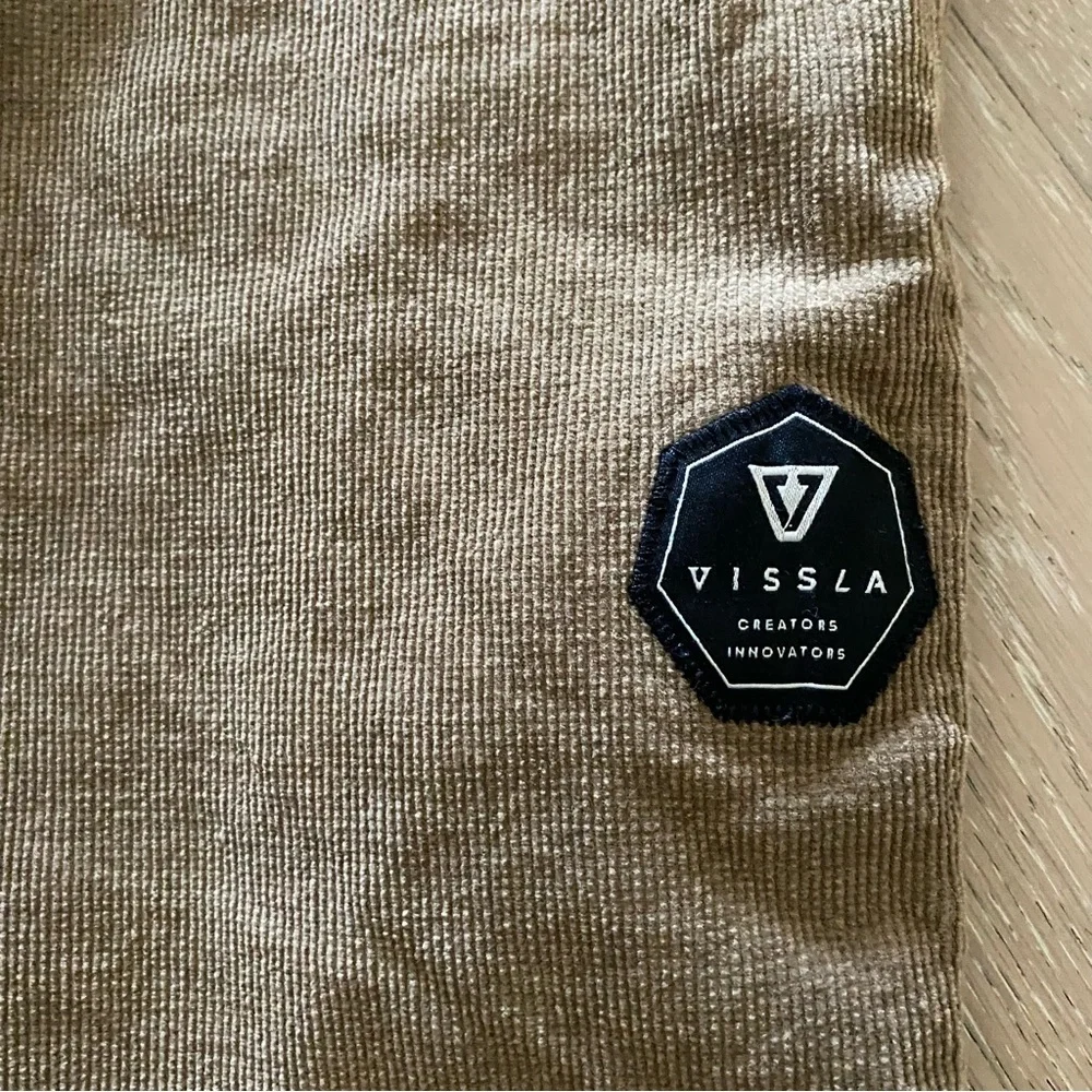 VISSLA Fresh Corduroy & denim Surfer drawstring Shorts 32 khaki color cotton_4
